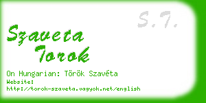 szaveta torok business card